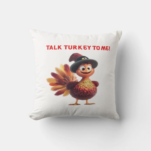 Coussin Parle dinde à moi drôle de conception de Thanksgiv (Recto)