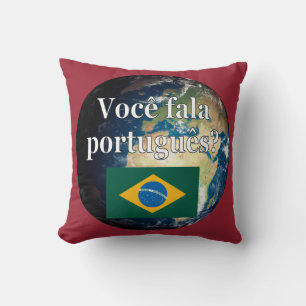 Coussin Parles-tu portugais ? Portugais Drapeau et Terre