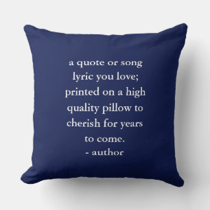Coussin Parole de la chanson de devis personnalisée