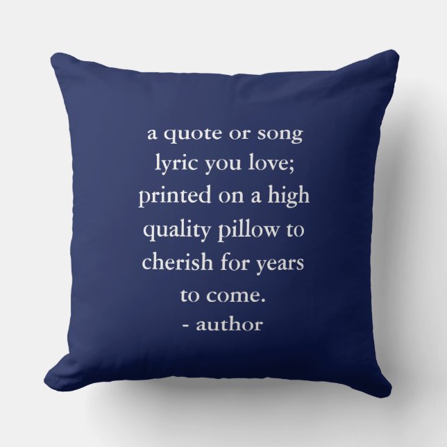 Coussin Parole de la chanson de devis personnalisée (Recto)