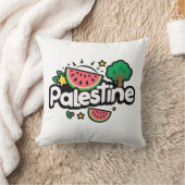 Coussin Parole palestinienne mignonne entourée de pastèque (Couverture)