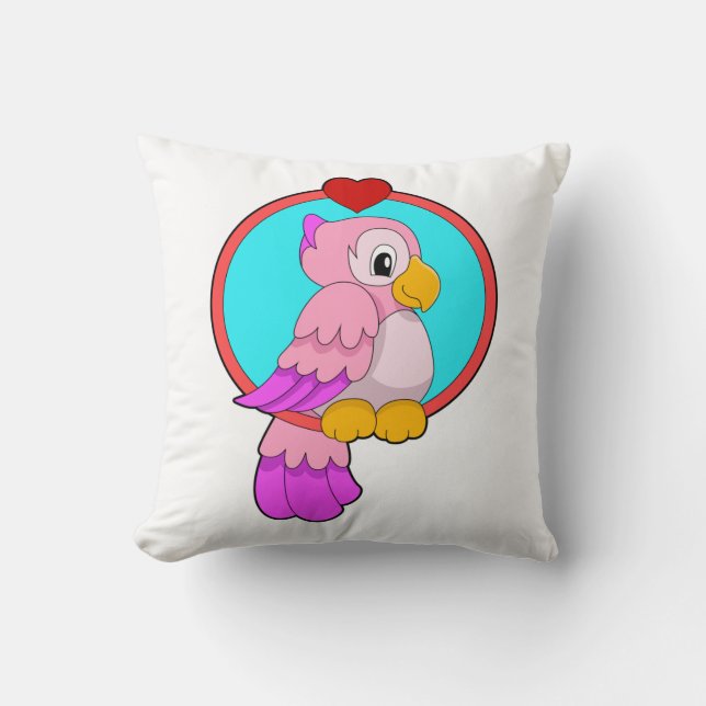 Coussin Parrot au coeur (Recto)