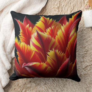 Coussin Parrot Tulip Floral Rouge et Jaune