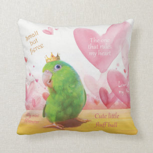 Coussin Parrotlet, roi de mon coeur