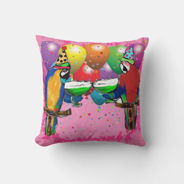 COUSSIN PARROTS D'ANNIVERSAIRE (Recto)