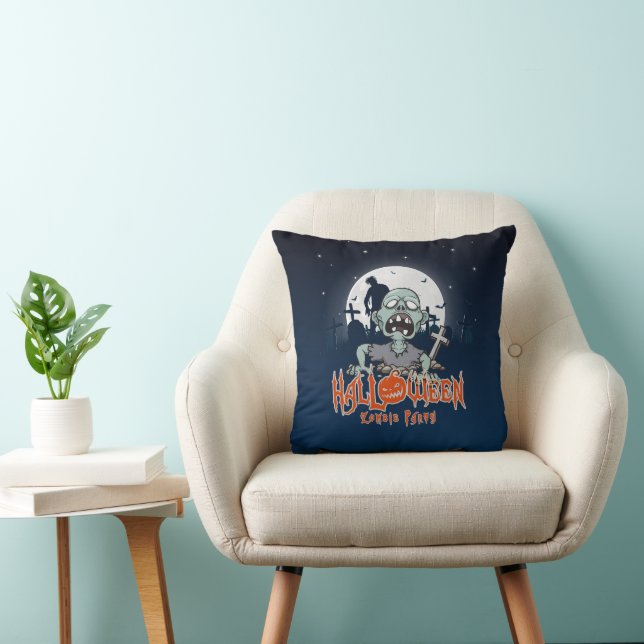 Coussin Parti Zombie d'Halloween | (Chaise)