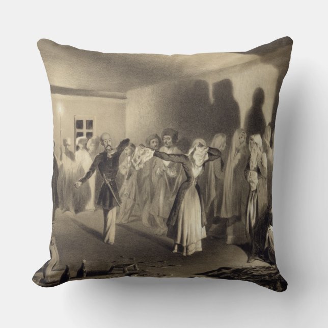 Coussin Partie de danse chez Kagha-Choura, Dagestan, plat (Recto)