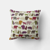 Coussin partie de geo de loup d'ours (Verso)