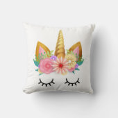 Coussin Partie florale de licorne d'or (Recto)