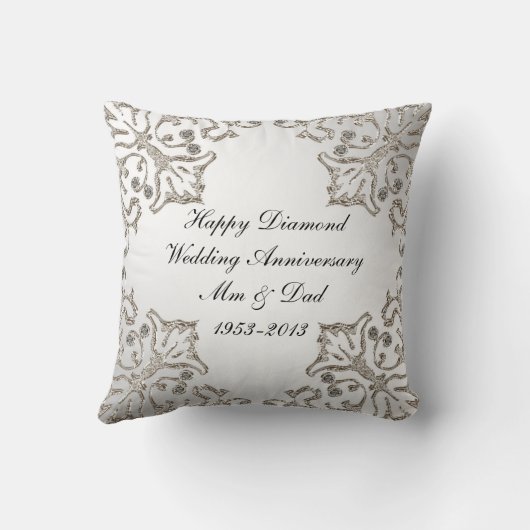 Coussin Parties scintillant 60e anniversaire Mariage Pilot (Verso)
