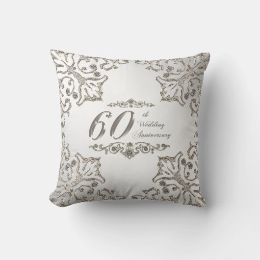 Coussin Parties scintillant 60e anniversaire Mariage Pilot (Recto)