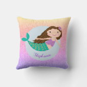 Coussin Parties scintillant arc-en-ciel mignonne sirène pe (Verso)