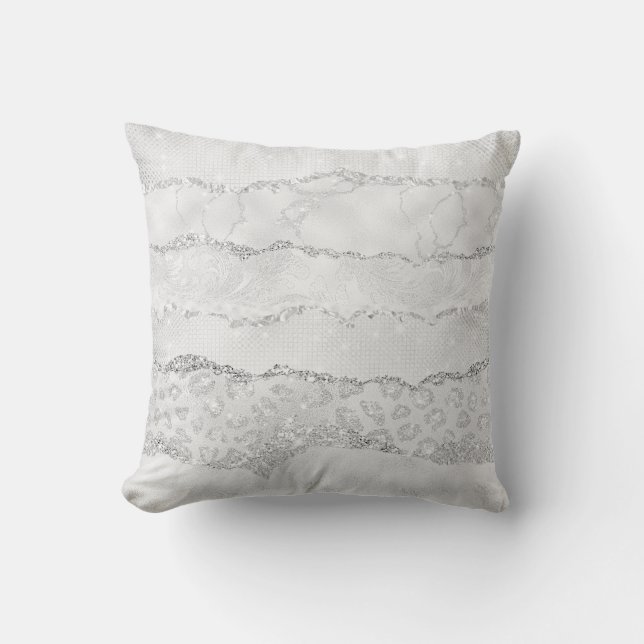 Coussin Parties scintillant blanche (Recto)