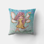 Coussin Parties scintillant bleu pourpre d'or de fille Éti (Verso)