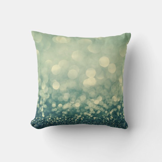Coussin Parties scintillant bleue : Noël Abstrait (Recto)