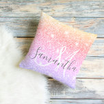Coussin Parties scintillant colorée moderne étincelle Nom<br><div class="desc">Parties scintillant colorée moderne étincelle Nom personnalisé</div>