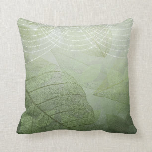 Coussin Parties scintillant d'argent vert Élégant Imaginai