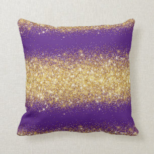 Coussin Parties scintillant de luxe violet or