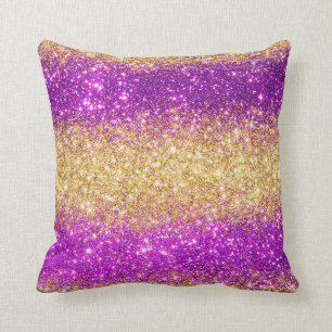Coussin Parties scintillant de luxe violet or
