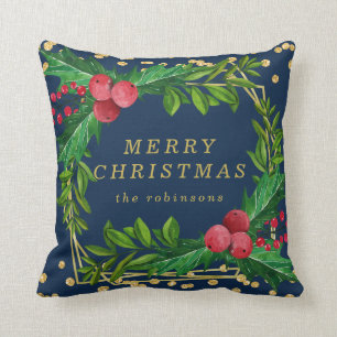 Coussin Parties scintillant de Noël de la Gold Navy