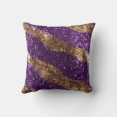 Coussin Parties scintillant de papillons Purple Gold (Verso)
