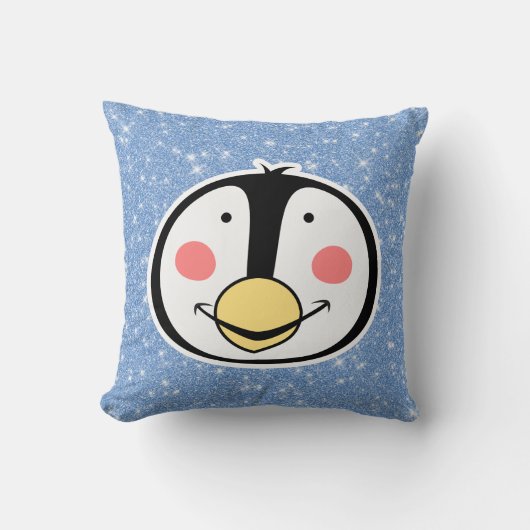 Coussin Parties scintillant de pingouin (Recto)
