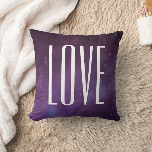 Coussin Parties scintillant de typographie moderne Blue Pu (Couverture)