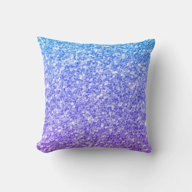 Coussin Parties scintillant Dégradé Violet Et Bleu (Recto)