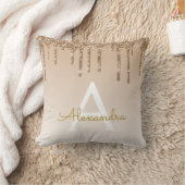 Coussin Parties scintillant d'étincelle de luxe or Monogra (Couverture)