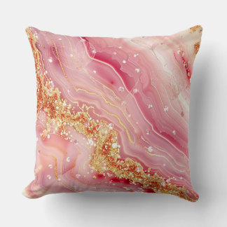 Coussin Parties scintillant d'or Agate romantique Jeu d'or