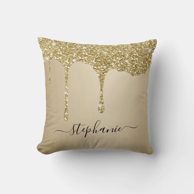 Coussin Parties scintillant d'or Éclairage Drivers Script  (Recto)