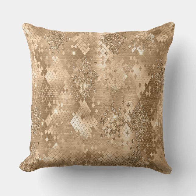 Coussin Parties scintillant d'or élégant Motif de peau de  (Recto)