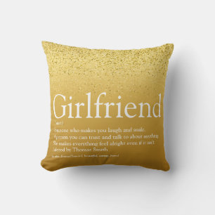 Coussin Parties scintillant d'or Glam meilleure amie jamai