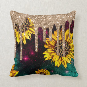 Coussin *~* Parties scintillant d'or gouttes Léopard tour