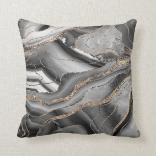 Coussin Parties scintillant d'or gris noir noir noir noir