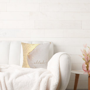 Coussin Parties scintillant d'or moderne en métal brossé N