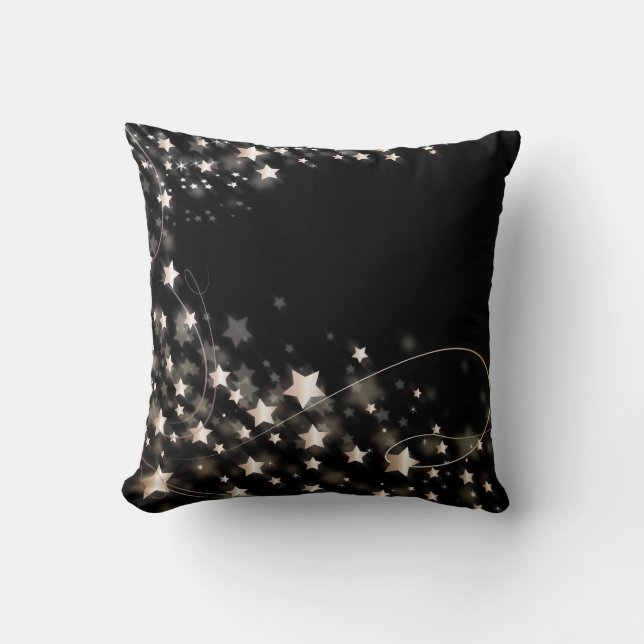 Coussin Parties scintillant d'or noir Faux Foil Confetti S (Recto)
