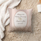 Coussin Parties scintillant d'or Rose de cadre de coeur 50 (Couverture)