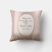 Coussin Parties scintillant d'or Rose de cadre de coeur 50 (Verso)