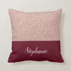 Coussin Parties scintillant d'or Rose de Faux en Bourgogne