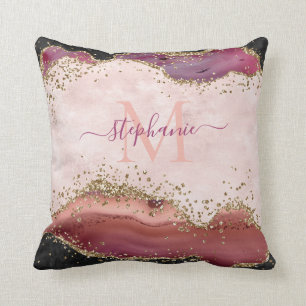 Coussin Parties scintillant d'or rose pâle personnalisée J