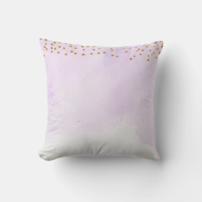 Coussin Parties scintillant dorée Lavender Lilac Purple (Recto)