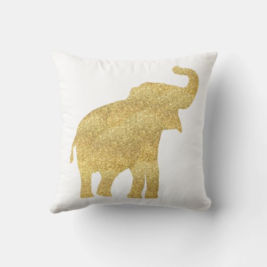 Coussin parties scintillant en or look bébé éléphant (Verso)