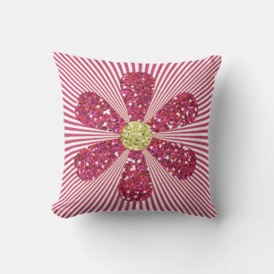 Coussin Parties scintillant en or rose Glam Motif en bande