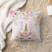 Coussin Parties scintillant en or rose Unicorn Visage Girl (Couverture)