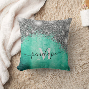 Coussin Parties scintillant et métal argenté