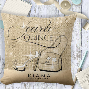 Coussin Parties scintillant et Shine Quinceanera Gold ID70