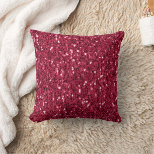 Coussin Parties scintillant faux brillant rose foncé magen
