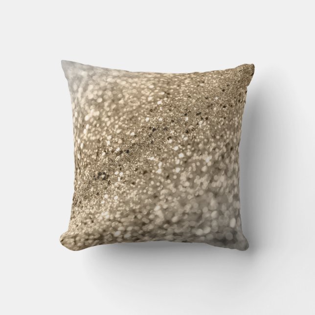 Coussin Parties scintillant Gold Silver Bokeh #1 (Parties  (Recto)
