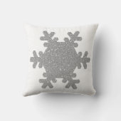 Coussin Parties scintillant gris argent Flocon de neige Mo (Verso)